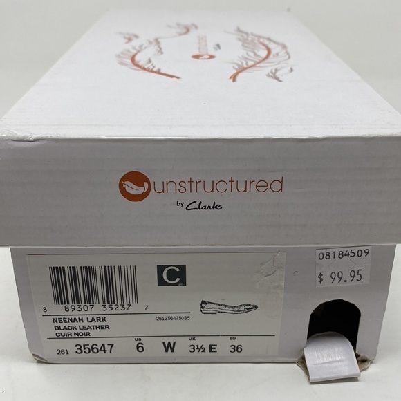 CLARKS WOMENS NEENAH LARK BALLET FLATS - BLACK LEATHER WIDE - Picture 10 of 10